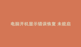 电脑开机显示错误恢复 未能启动