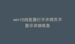 win10浏览器打不开网页不显示详细信息