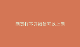 网页打不开微信可以上网