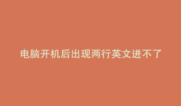 电脑开机后出现两行英文进不了系统