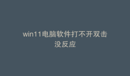 win11电脑软件打不开双击没反应