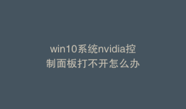 win10系统nvidia控制面板打不开怎么办
