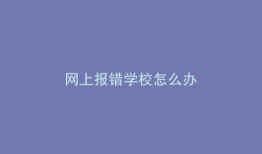 网上报错学校怎么办