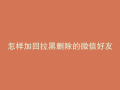 怎样加回拉黑删除的微信好友