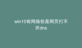 win10有网络但是网页打不开dns