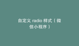 自定义 radio 样式（微信小程序）