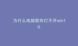 为什么电脑软件打不开win10