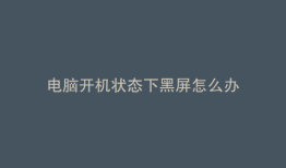 电脑开机状态下黑屏怎么办