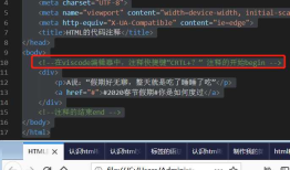 Html介绍,了解html代码的注释