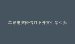 苹果电脑微信打不开文件怎么办