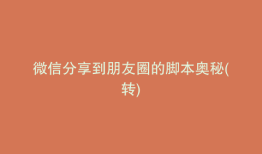 微信分享到朋友圈的脚本奥秘(转)