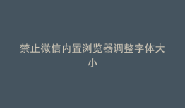 禁止微信内置浏览器调整字体大小