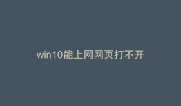 win10能上网网页打不开