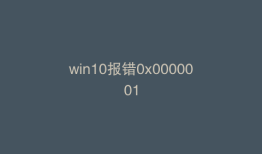 win10报错0x0000001