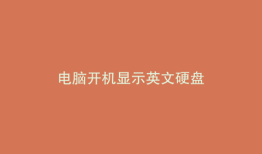 电脑开机显示英文硬盘