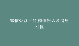 微信公众平台,微信接入及消息回复