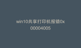 win10共享打印机报错0x00004005