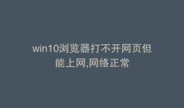 win10浏览器打不开网页但能上网,网络正常