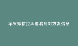 苹果微信拉黑能看到对方发信息