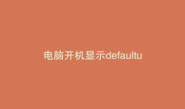 电脑开机显示defaultuser0