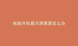 电脑开机显示屏黑屏怎么办