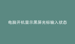 电脑开机显示黑屏光标输入状态