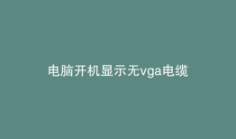 电脑开机显示无vga电缆