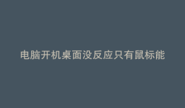 电脑开机桌面没反应只有鼠标能动内存满了