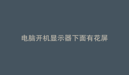 电脑开机显示器下面有花屏