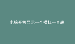 电脑开机显示一个横杠一直跳 进不去pe