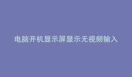 电脑开机显示屏显示无视频输入
