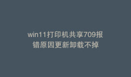 win11打印机共享709报错原因更新卸载不掉
