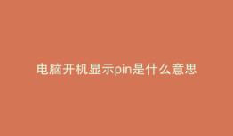 电脑开机显示pin是什么意思