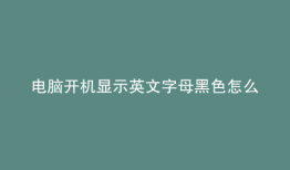 电脑开机显示英文字母黑色怎么解决啊