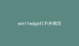 win11edge打不开网页