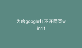 为啥google打不开网页win11