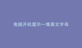 电脑开机显示一堆英文字母