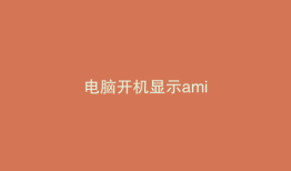 电脑开机显示ami