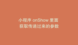 小程序 onShow 里面 获取传递过来的参数