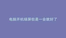 电脑开机绿屏但是一会就好了