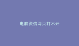 电脑微信网页打不开