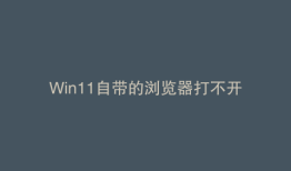 Win11自带的浏览器打不开