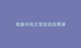 电脑开机正常启动后黑屏