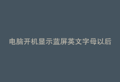 电脑开机显示蓝屏英文字母以后英文字母