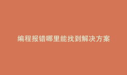 编程报错哪里能找到解决方案