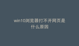 win10浏览器打不开网页是什么原因