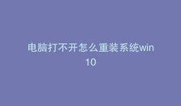 电脑打不开怎么重装系统win10