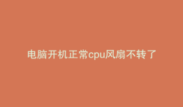 电脑开机正常cpu风扇不转了