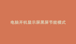 电脑开机显示屏黑屏节能模式