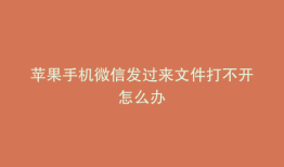 苹果手机微信发过来文件打不开怎么办